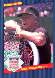 Dick Williams 1986 Fleer baseball card