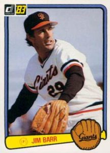 Jim Barr 1983 Donruss Baseball Card