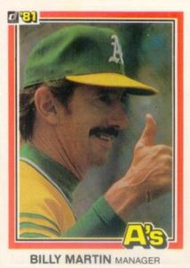Billy Martin 1981 baseball card
