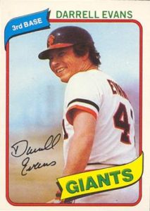 Darrell Evans 1980 Baseball Card
