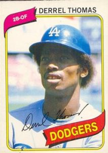 Derrel Thomas 1980 baseball card