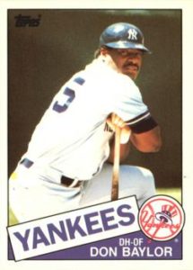 Don Baylor 1985 baseball card