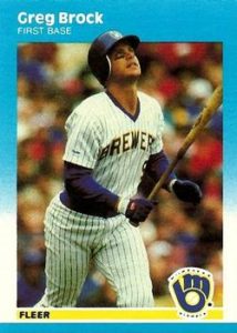 Greg Brock 1987 baseball card