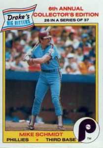 Mike Schmidt 1986 Drakes Big Hitters Card