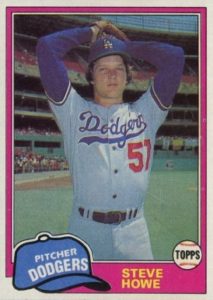 Steve Howe 1981 baseball card