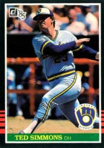 Ted Simmons 1985 baseball card