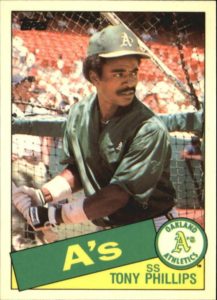 Tony Phillips 1985 baseball card