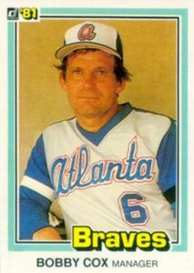 Bobby Cox 1981 baseball card