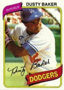 Dusty Baker 1980 baseball card