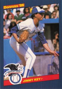 Jimmy Key 1986 baseball card