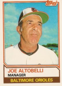 Joe Altobelli 1983 baseball card
