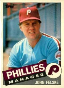 John Felske 1985 baseball card