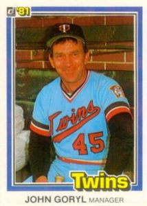 John Goryl 1981 baseball card