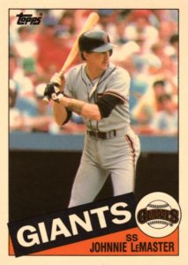 Johnnie LeMaster 1985 baseball card
