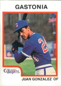Juan Gonzalez 1987 baseball card