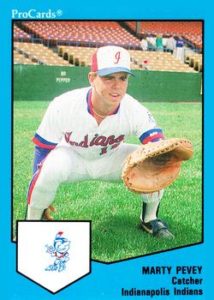 Marty Pevey 1989 baseball card