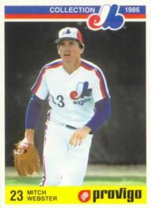 Mitch Webster 1986 baseball card