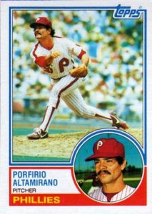 Porfi Altimirano 1983 baseball card