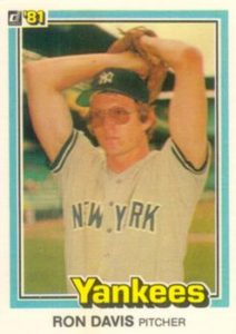 Ron Davis 1981 baseball card
