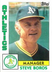 Steve Boros 1984 baseball card