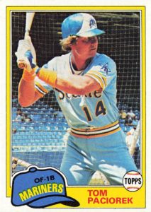 Tom Paciorek 1981 baseball card