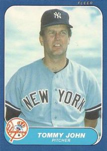 Tommy John 1986 baseball card - 1980s Baseball