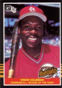Vince Coleman 1985 baseball card