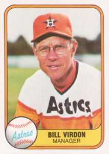Bill VIrdon 1981 baseball card