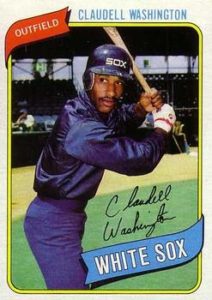 Claudell Washington 1980 baseball card - 1980s Baseball