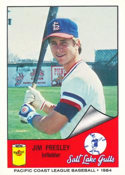 Jim Presley 1984 baseball card - 1980s Baseball