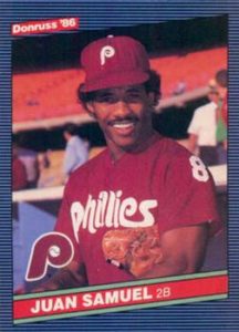 Juan Samuel 1986 baseball card