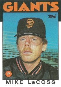 Mike LaCoss 1986 baseball card