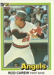 Rod Carew 1981 baseball card