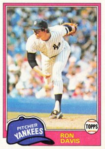 Ron Davis 1981 baseball card