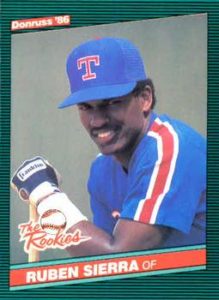 Ruben Sierra 1986 baseball card