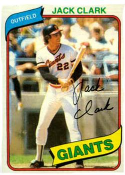 Jack Clark 1980 Topps baseball card