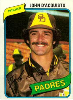 John DAcquisto 1980 Topps Baseball Card - 1980s Baseball
