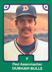 Paul Assenmacher signed baseball card (Atlanta Braves) 1987