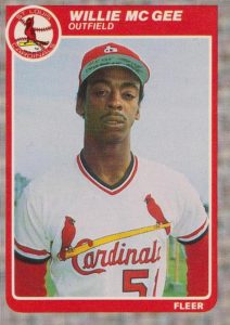 Willie McGee 1985 baseball card