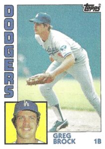 Greg Brock 1984 Topps baseball card