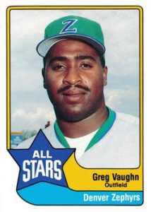 Greg Vaughn 1989 minor league baseball card