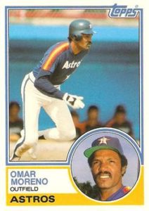 Omar Moreno 1983 Topps baseball card