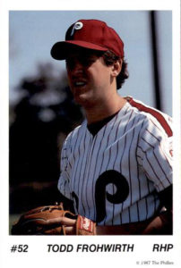 Todd Frohwirth 1987 Phillies postcard