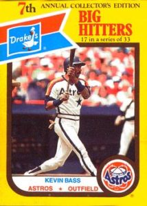 Kevin Bass 1987 Drakes baseball card