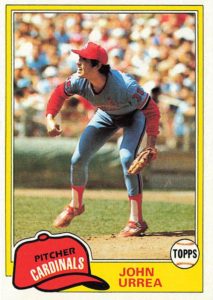 John Urrea 1981 Topps Baseball Card