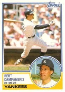 Bert Campaneris 1983 Topps Update Baseball Card