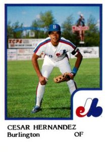 Cesar Hernandez 1986 minor league baseball card