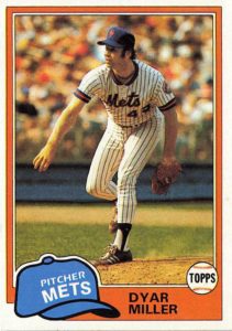 Dyar Miller 1981 Topps Baseball Card