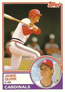 Jamie Quirk 1983 Topps Traded baseball card