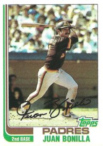 Juan Bonilla 1982 Topps Baseball Card